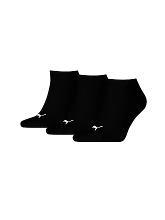 PUMA | Calcetines tobilleros lisos, paquete de 3 | schwarz